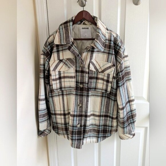 Garage Multi-Color Plaid Shacket/Jacket Women's Large - Picture 1 of 5